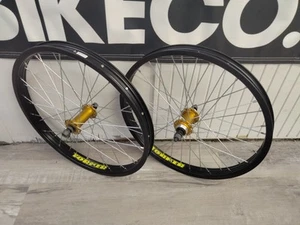 Old School Bmx Style 20" Wheel Set Torker Style With Gold Hubs - Picture 1 of 5