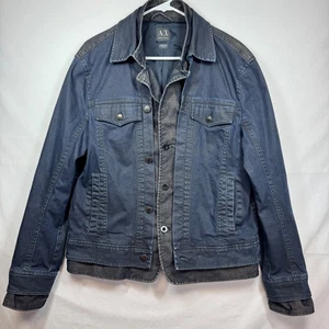 Armani Exchange Herren Denim Trucker Jacke Blau Jeansjacke Größe L - Bild 1 von 10