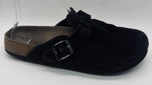 Scarpe Birkenstock Betula unisex 40 uomo 7 donna 9 Boston Mule zoccoli nero scamosciato - Foto 1 di 9