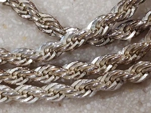 VINTAGE DANECRAFT 925 STERLINGSILBER 30" L GEDREHTES SEIL KETTE HALSKETTE - Bild 1 von 5