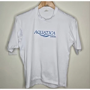Aquatica SeaWorld White Swim T-shirt For Youth Unisex Small - Picture 1 of 4