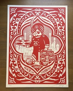 Shepard Fairey Obey ROCK THE CASBAH signiert nummeriert Siebdruck 88/125 RAR - Bild 1 von 3