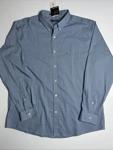 Camisa Eddie Bauer Para Hombres Azul Cuadros Calce Relajado Sin Arrugas Abotonada Talla XL - Imagen 1 de 9