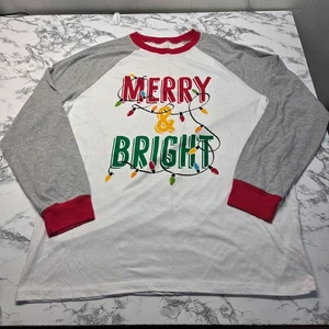 Markenlos Herren Extra Large Merry & Bright Langarm Weihnachten Lounge T-Shirt - Bild 1 von 9