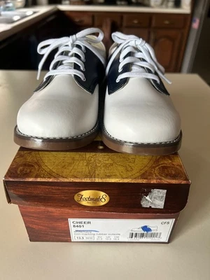 Footmates Cheer Saddle Oxford Size 13.5 child Navy & White Dress School Uniform - Image 1 of 4