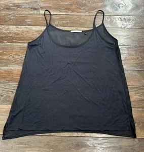 Elie Tahari Womens Satin Scoop Neck Spaghetti Strap Cami Top Black Size Medium - Picture 1 of 6