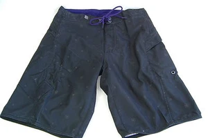 New Mens 28 DC Shoes TC Black Purple Surf Swim Board Shorts $44 Dual Pockets - Picture 1 of 1