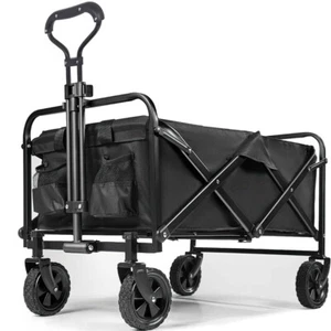 200KG Heavy Duty Foldable Trolley Cart Wagon Garden Beach Camping Festival UK - Picture 1 of 20