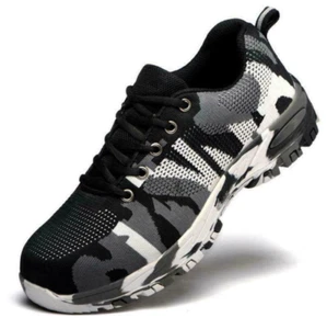 Para hombres Camuflado Punta de Acero Seguridad Trabajo Zapatos con Cordones Tenis Transpirables Botas de Senderismo - Imagen 1 de 5