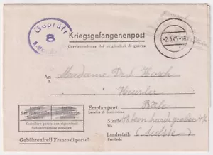 Torgau Elbe Stammalager IV D 1943 Prigioniero di Guerra Lettera Bienne Svizzera - Foto 1 di 5