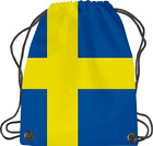 U24® Turnbeutel Sportbeutel Gymbag Fahne Flagge Schweden