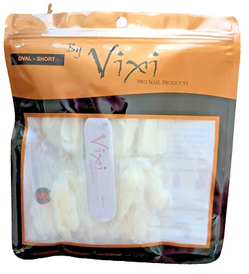 By Vixi Oval Short Opaque Nails And Nail File 600 Pcs