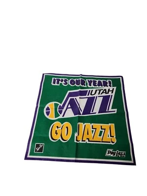 Vintage NBA Playoffs Utah Jazz Towel Old Logo And Colors Payless And Sprite19.5" - Image 1 of 4