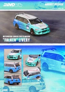 INNO64 1:64 MITSUBISHI LANCER EVOLUTION IX Vagone FALKEN Livery Modellino Auto in scatola - Foto 1 di 3