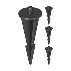 4x Garten-Erdspieß für Solar-Pflasterstein BROSLO schwarz 8cm 30mm Ø - Bild 1 von 1