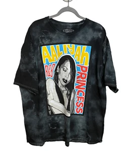 Aaliyah R&B Princess Black and Gray Tie Dyed T-Shirt Size 3XL - Picture 1 of 4
