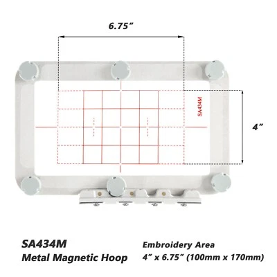 Magnetic Embroidery Hoop SA434M 4"x6.75" for Brother PE500 SE400 Easy Hooping - Image 1 of 4