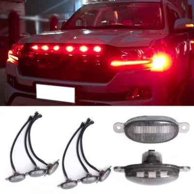 6x LED Red Car Front Grille Bumper Running Light for Toyota Tacoma Raptor F150 — 第 1/4 张图片