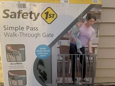 Safety First GA185GRY2 Simple Pass Walk-Through Gate, Grey - Image 1 of 4