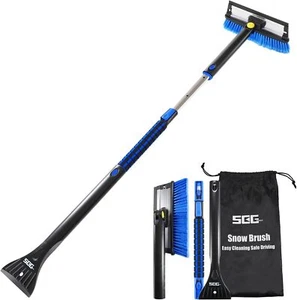 SEG Direct 50" Extendable Snow Brush Ice Scraper Combination with Foam Grip Hand - Picture 1 of 6
