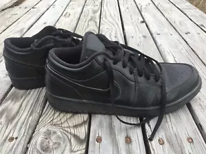 Nike Air Jordan 1 Low Triple Black Leather Shoe Sneaker Men’s Size 11 553558-010 - Bild 1 von 14