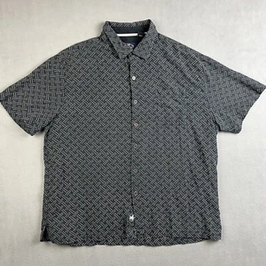 Camisa Nat Nast Para Hombre XL Gris Mezcla de Seda Calce de Lujo Campamento Emblema Geométrico Informal - Imagen 1 de 15