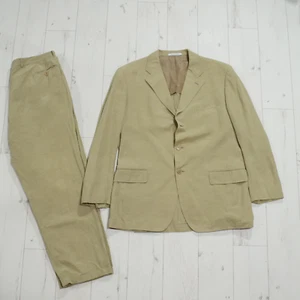 Vintage Luxury Salvatore Ferragamo Suit Silk Linen Size 54 Classic Mens Tailored - Picture 1 of 19