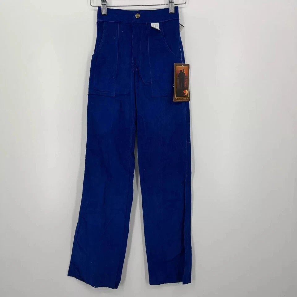 Ocean Pacific Corduroy Pants Youth Boys Size 25 Blue Pockets Vintage 80s New NOS - Image 1 of 4