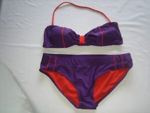 New Old Navy Women Purple Orange Zigzag Multi-color Bikini Bottom Swimwear M L