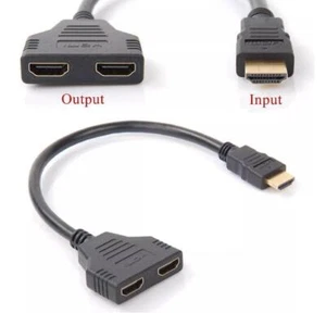 HDMI Splitter Adapter Cable 1 Input 2 Output for Office monitor pc laptop 1080p۞ - Picture 1 of 9