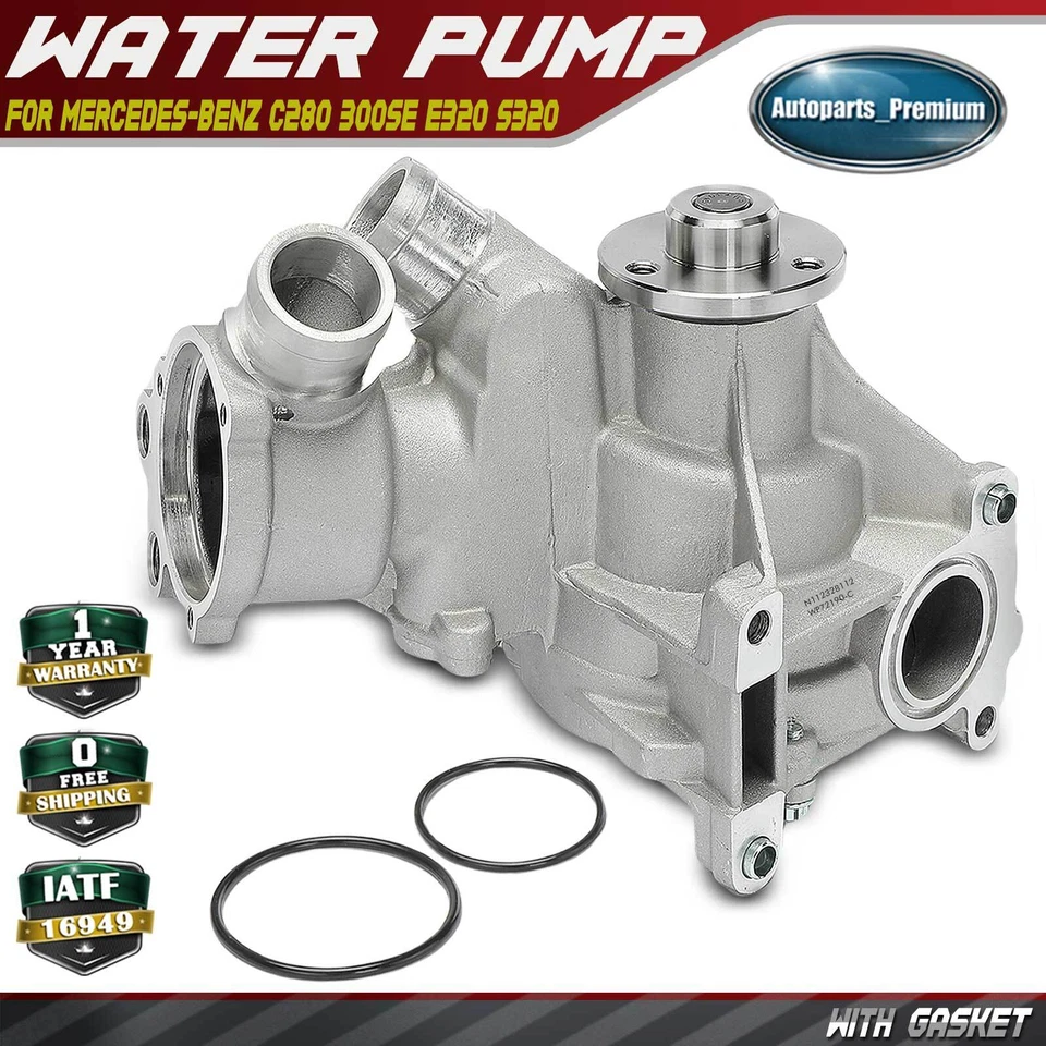 Bomba de agua del motor para Mercedes-Benz C280 300SE E320 S320 SL320 2,8 L 3,2 L 3,6 L Foto 1 de 4