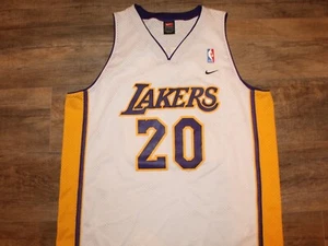 Los Angeles Lakers Gary Payton Nike NBA Basketball Jersey L Sewn White Vintage - Picture 1 of 6