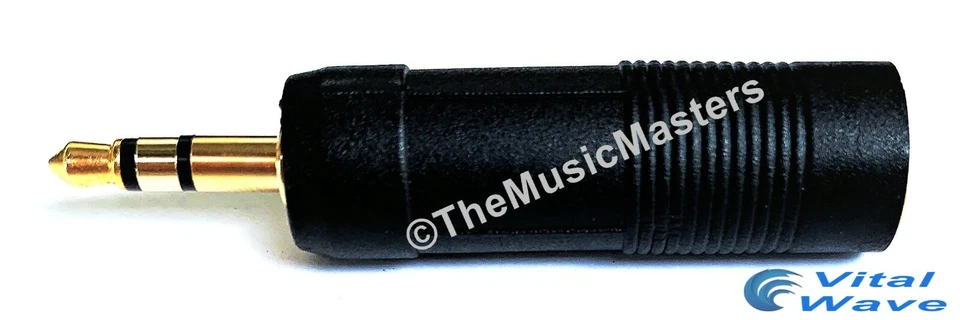 1/4" Female Jack to 3.5mm 1/8" Male Plug Stereo Headphone Audio Adapter GOLD - Image 1 of 2