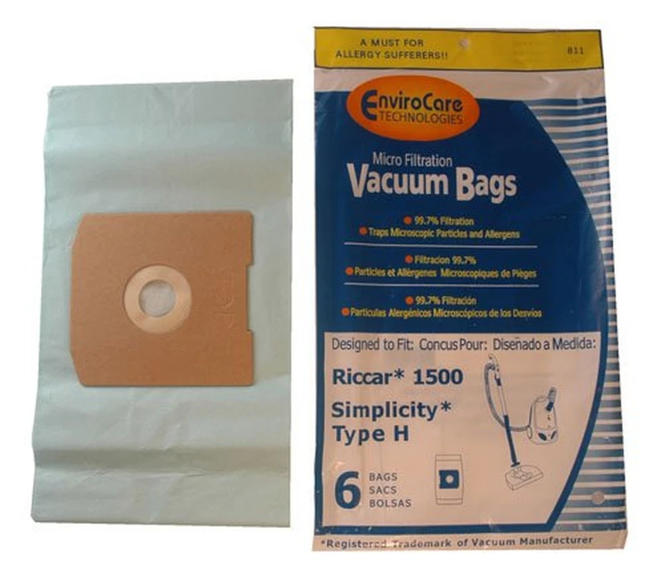 Riccar 1500 Simplicity Type H Vacuum Bags by EnviroCare 6PK - Image 1 of 1