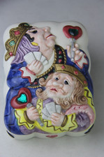 Vintage Fitz & Floyd "Alice in Wonderland" Playing Cards Ceramic Box 1992