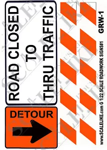 SCALELIKE INDUSTRIES G-ROAD WORK SIGNS 1 (GRW-1) PRINTED ON PLASTIC FACTORY NEW - Picture 1 of 1