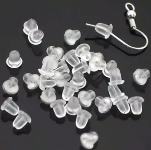 100pcs Earring Backs - Secure & Comfortable 5mm Push Stoppers for Jewelry - NEW - Picture 1 of 6