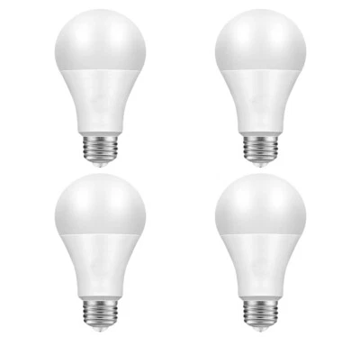 LED A21 12W 3000K-6000K Wide Voltage E27 Intelligent Tricolour Light Bulb 4Pack - Image 1 of 4