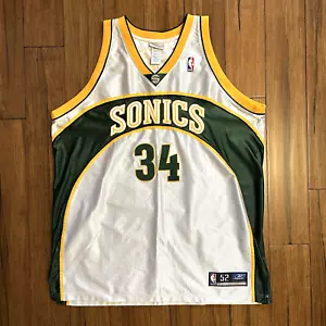 Vintage Reebok Seattle Sonics Ray Allen #34 Jersey Authentic Sz 52 XL White - Picture 1 of 13