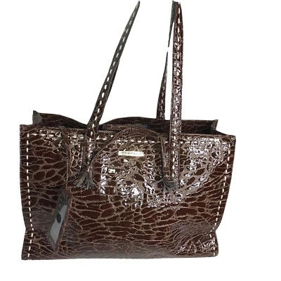 Rampage Faux Brown Croc Alligator Purse Travel Bag Overnight Laptop Padded Shop - Image 1 of 4