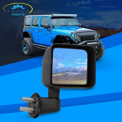 Espejo retrovisor lateral derecho negro texturizado para Jeep Wrangler JK 2007-2018 Foto 1 de 4