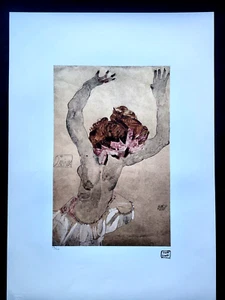 EGON SCHIELE HALBAKT DIE BLINDE Lithographie 69/200, signiert 50 x 70 cm - Bild 1 von 1