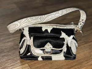 Hype Purse with Black And White Cowhide Fur & Leather - Picture 1 of 11