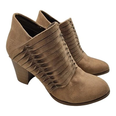 Fergalicious Zapatos Mujer Talla 8.5 CALHOUN Gamuza Punta Cerrada Botines Bronceado Foto 1 de 4