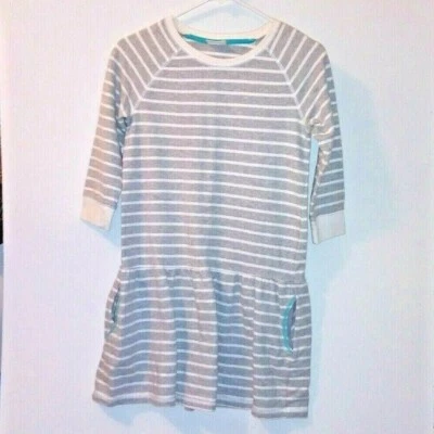 Girls dress Drop Waist XL gray white striped knit microfiber warm Crazy 8 EUC - Image 1 of 4