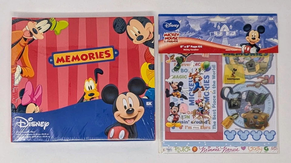 Álbum de recortes Disney Mickey Mouse & Friends 8x8 + kit de página - nuevo sellado Foto 1 de 4