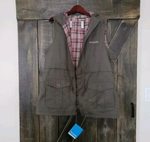 COLUMBIA Women's Utility/ Cargo Vest Sz M Army Green Zip-Up Insulated NWT - Picture 1 of 5