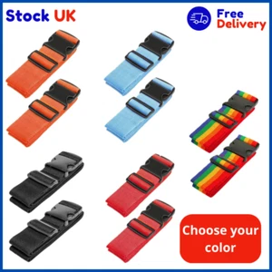 2pcs Suitcase Straps Extra Strong Safety Adjustable Luggage Travel Baggage Belt - Picture 1 of 48