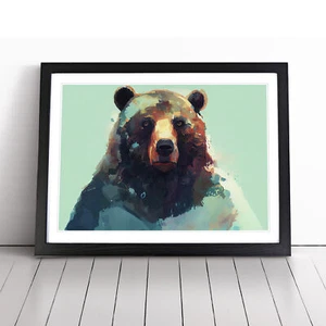 Bear Vol.5 Abstract Framed Canvas Wall Art Print Poster Picture, Home Decor - Picture 1 of 8