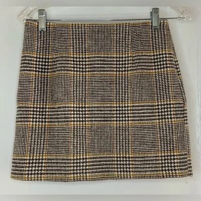 Forever 21 Plaid Yellow and Black Mini Skirt - Image 1 of 4
